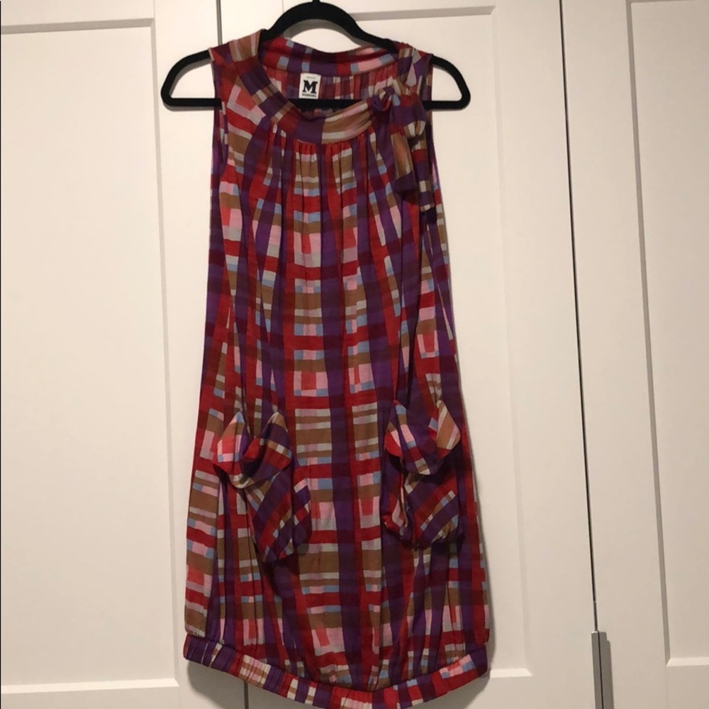 M Missoni light wool pink/red/purple plaid dress!